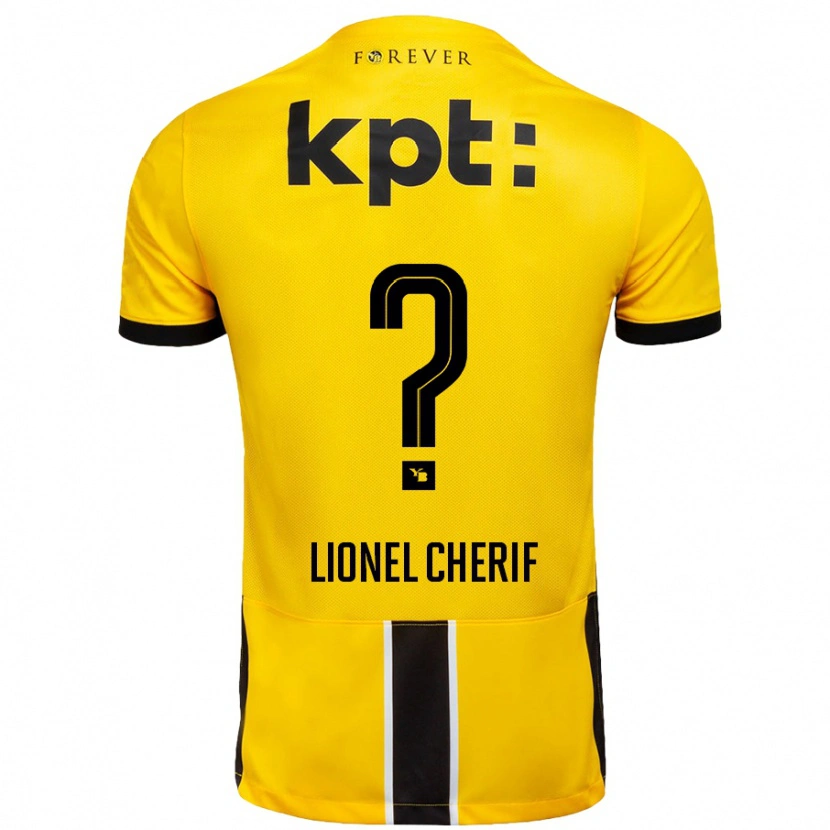 Danxen Kinderen Kader Lionel Cherif #0 Geel Zwart Thuisshirt Thuistenue 2024/25 T-Shirt