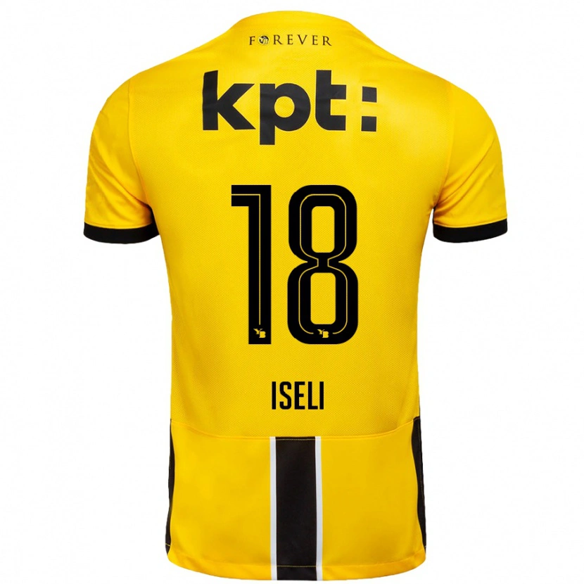 Danxen Kinderen Marco Iseli #18 Geel Zwart Thuisshirt Thuistenue 2024/25 T-Shirt