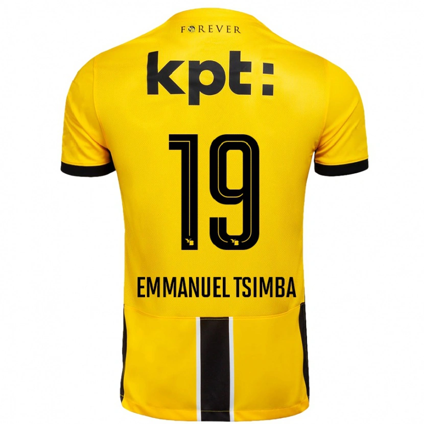 Danxen Kinderen Felix Emmanuel Tsimba #19 Geel Zwart Thuisshirt Thuistenue 2024/25 T-Shirt