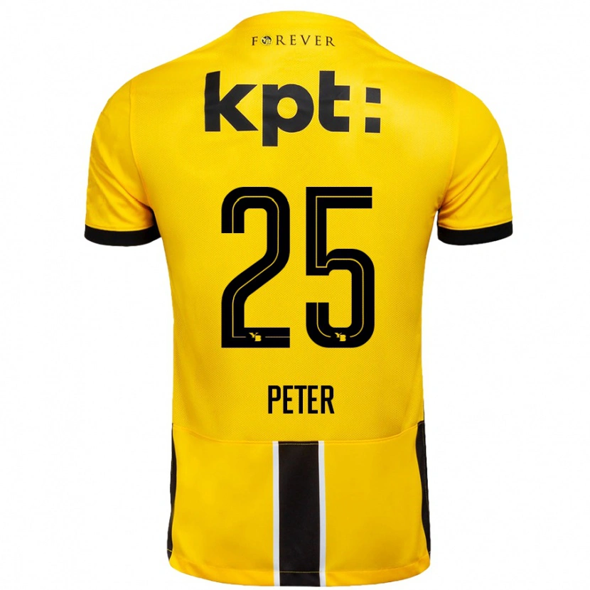 Danxen Kinderen Luc Peter #25 Geel Zwart Thuisshirt Thuistenue 2024/25 T-Shirt