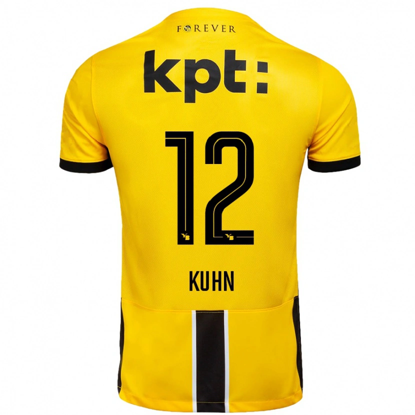 Danxen Kinderen Athena Kühn #12 Geel Zwart Thuisshirt Thuistenue 2024/25 T-Shirt