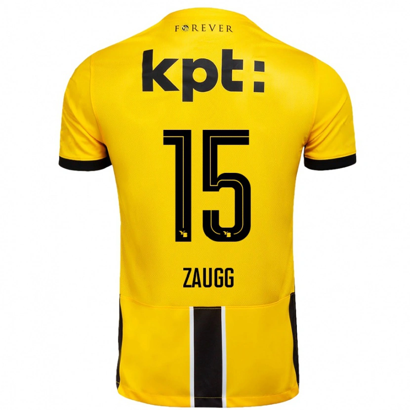 Danxen Kinderen Leana Zaugg #15 Geel Zwart Thuisshirt Thuistenue 2024/25 T-Shirt