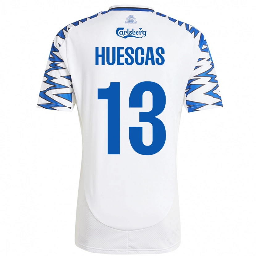 Danxen Kinderen Rodrigo Huescas #13 Wit Hemelsblauw Thuisshirt Thuistenue 2024/25 T-Shirt