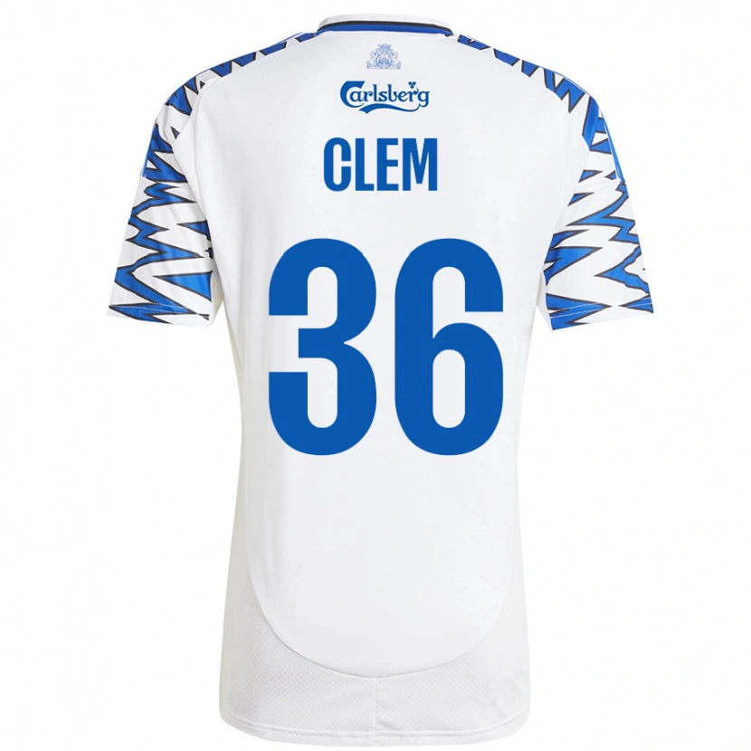 Danxen Kinderen William Clem #36 Wit Hemelsblauw Thuisshirt Thuistenue 2024/25 T-Shirt