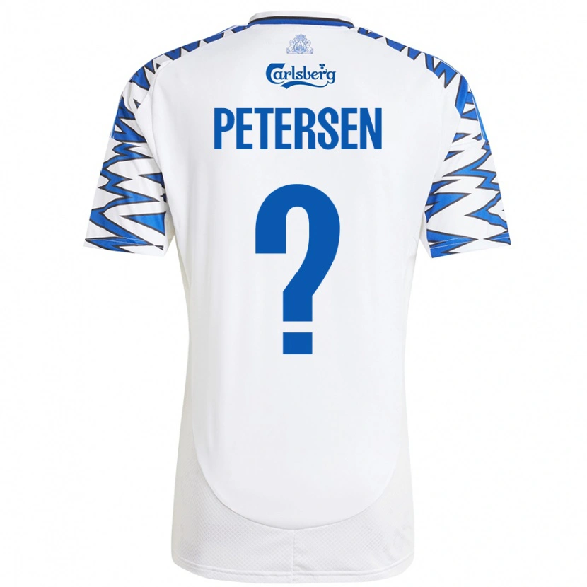 Danxen Kinderen Frederik Petersen #0 Wit Hemelsblauw Thuisshirt Thuistenue 2024/25 T-Shirt