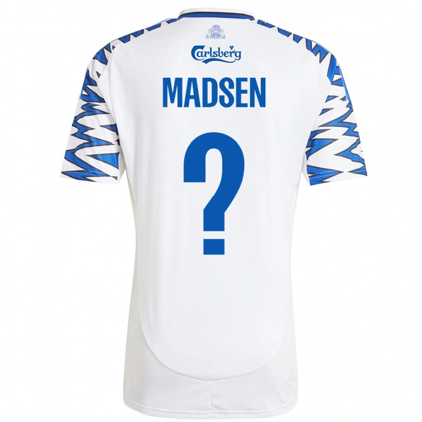 Danxen Kinderen Noah Madsen #0 Wit Hemelsblauw Thuisshirt Thuistenue 2024/25 T-Shirt