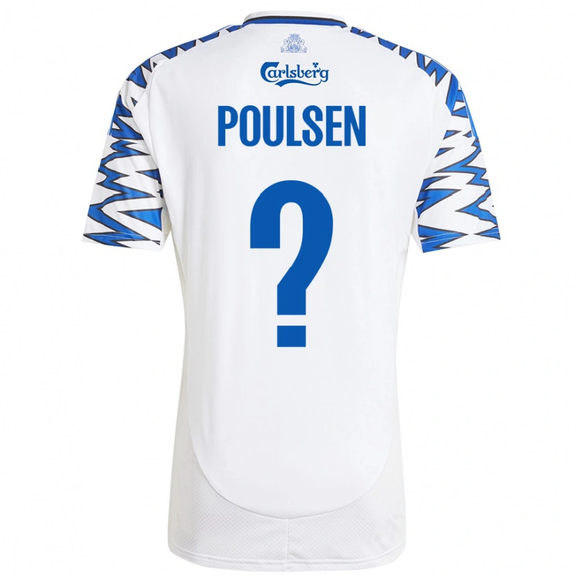 Danxen Kinderen Xander Poulsen #0 Wit Hemelsblauw Thuisshirt Thuistenue 2024/25 T-Shirt