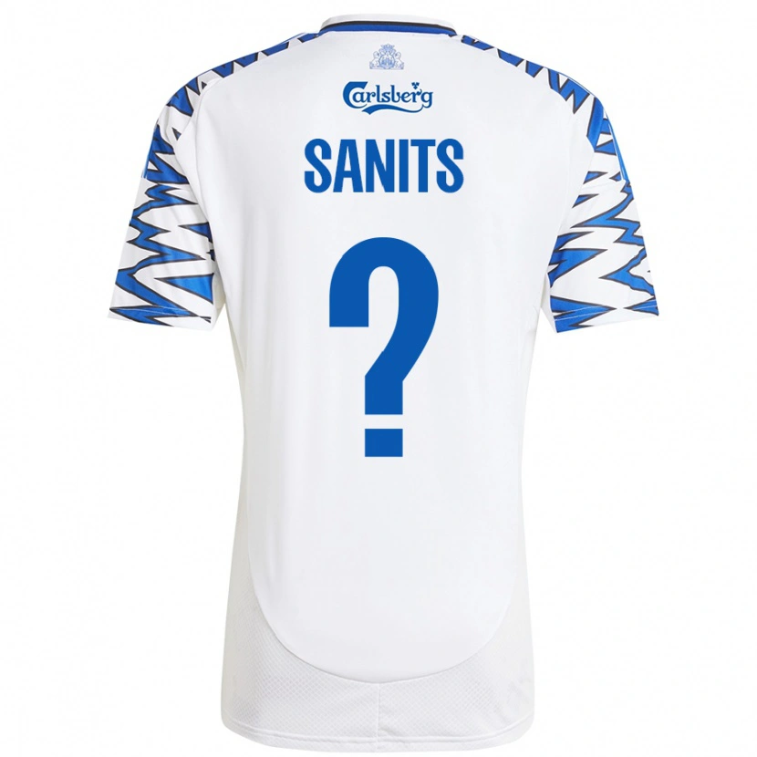 Danxen Kinderen Dimitri Sanits #0 Wit Hemelsblauw Thuisshirt Thuistenue 2024/25 T-Shirt