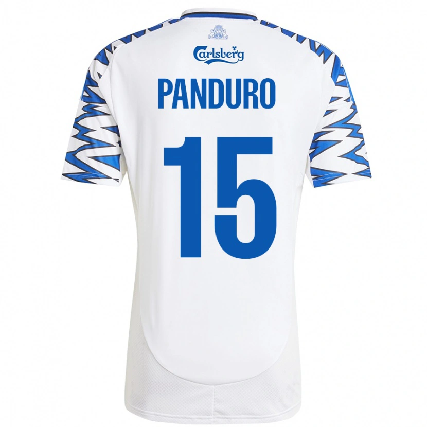 Danxen Kinderen Tristan Panduro #15 Wit Hemelsblauw Thuisshirt Thuistenue 2024/25 T-Shirt