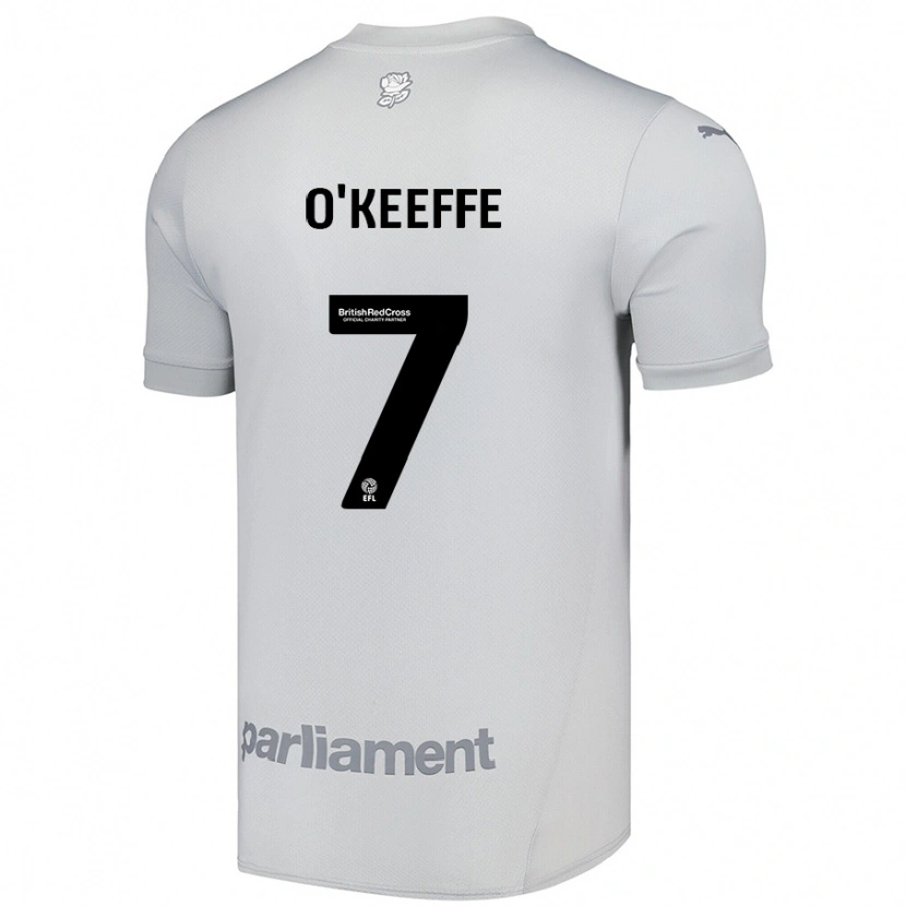 Danxen Kinderen Corey O'keeffe #7 Zilvergrijs Uitshirt Uittenue 2024/25 T-Shirt