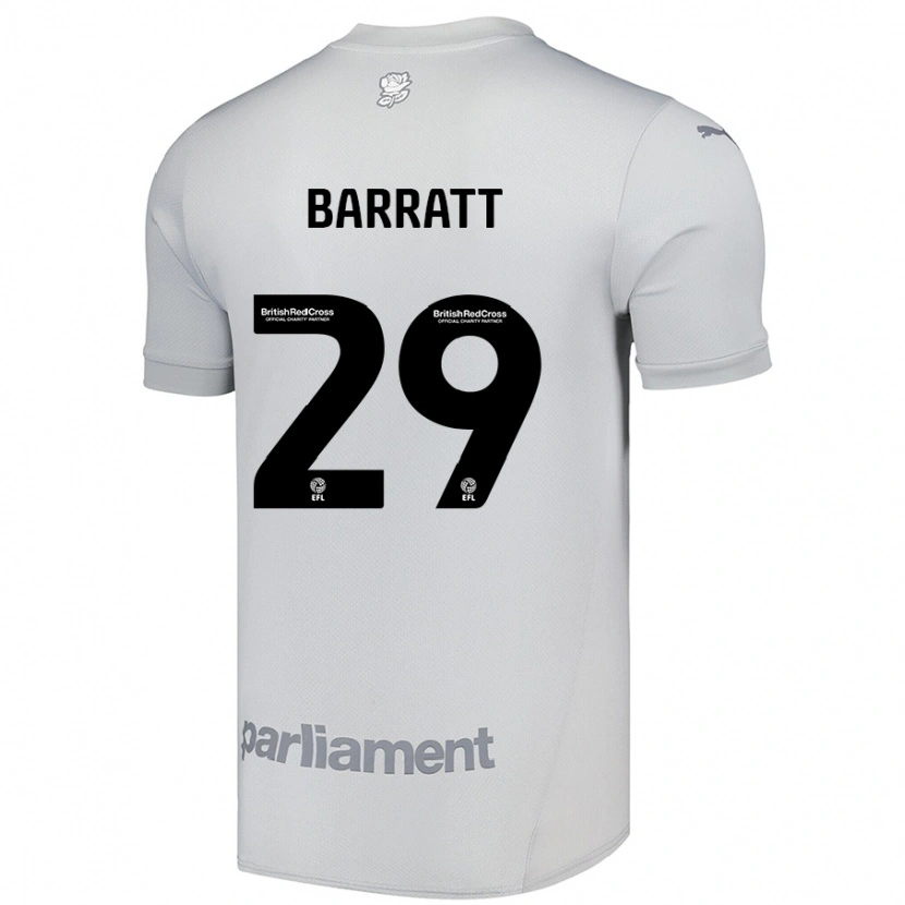 Danxen Kinderen Connor Barratt #29 Zilvergrijs Uitshirt Uittenue 2024/25 T-Shirt