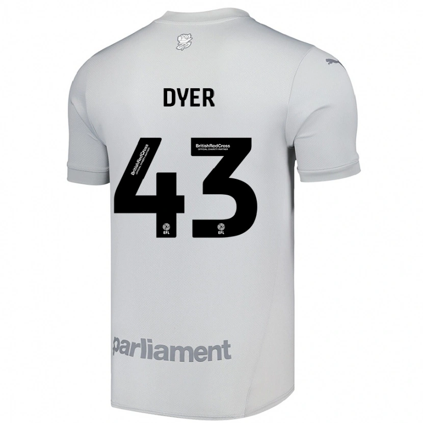 Danxen Kinderen Josiah Dyer #43 Zilvergrijs Uitshirt Uittenue 2024/25 T-Shirt