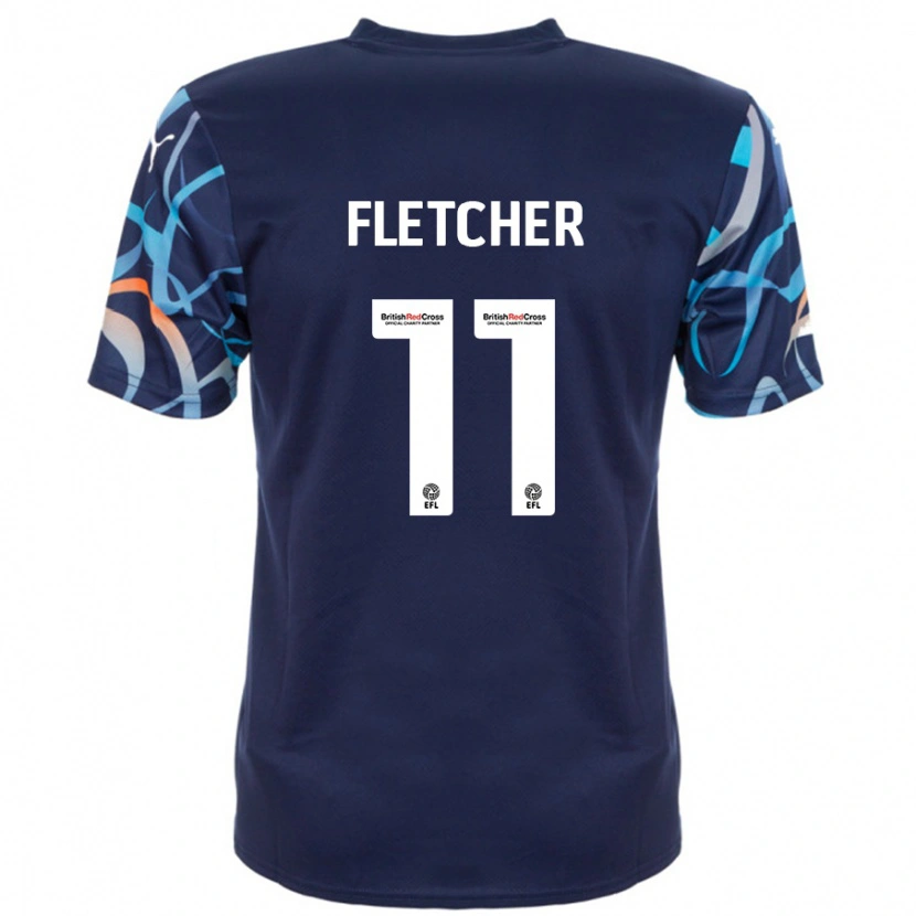 Danxen Kinderen Ashley Fletcher #11 Marineblauw Uitshirt Uittenue 2024/25 T-Shirt