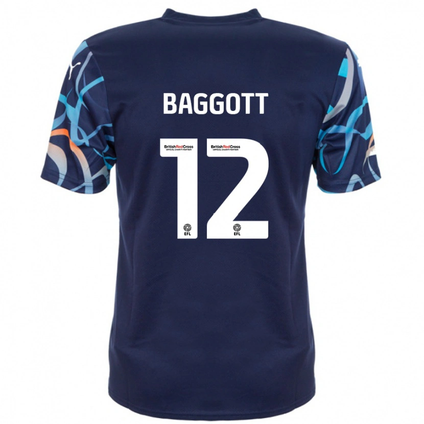 Danxen Kinderen Elkan Baggott #12 Marineblauw Uitshirt Uittenue 2024/25 T-Shirt