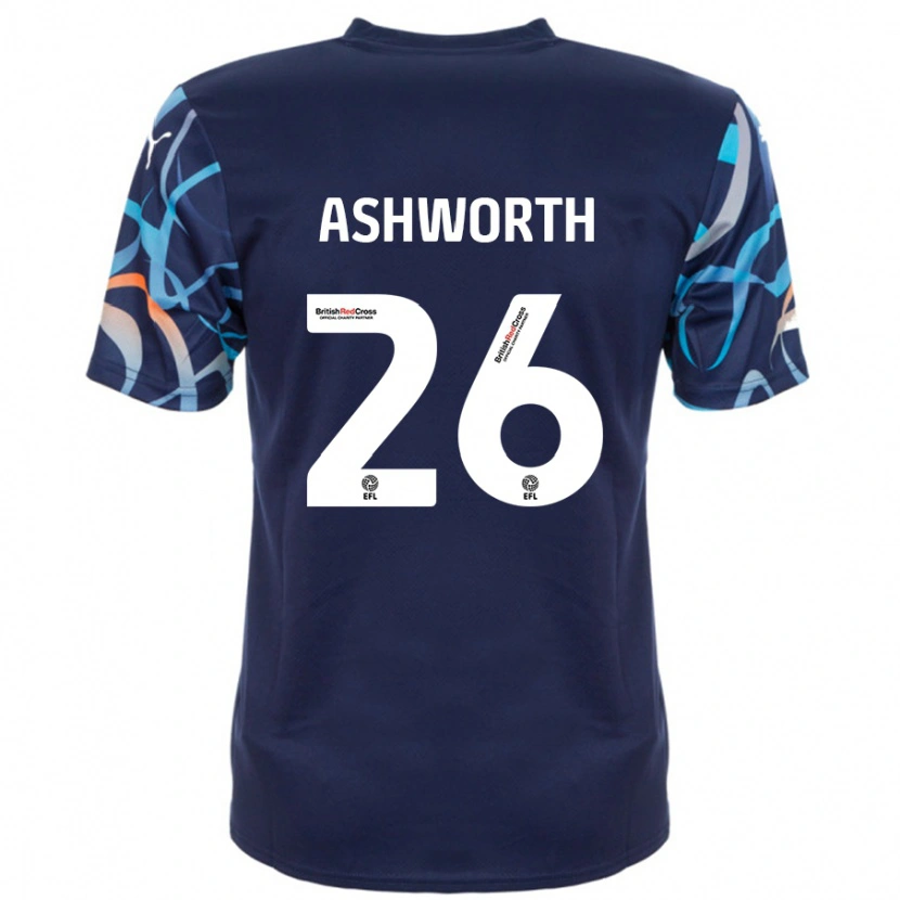 Danxen Kinderen Zac Ashworth #26 Marineblauw Uitshirt Uittenue 2024/25 T-Shirt