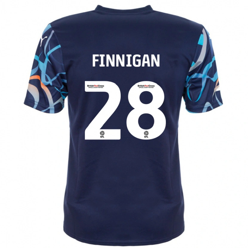 Danxen Kinderen Ryan Finnigan #28 Marineblauw Uitshirt Uittenue 2024/25 T-Shirt