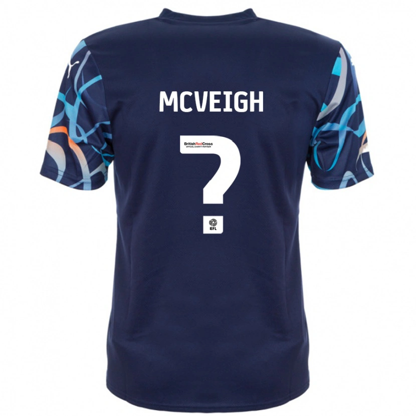 Danxen Kinderen Conor Mcveigh #0 Marineblauw Uitshirt Uittenue 2024/25 T-Shirt