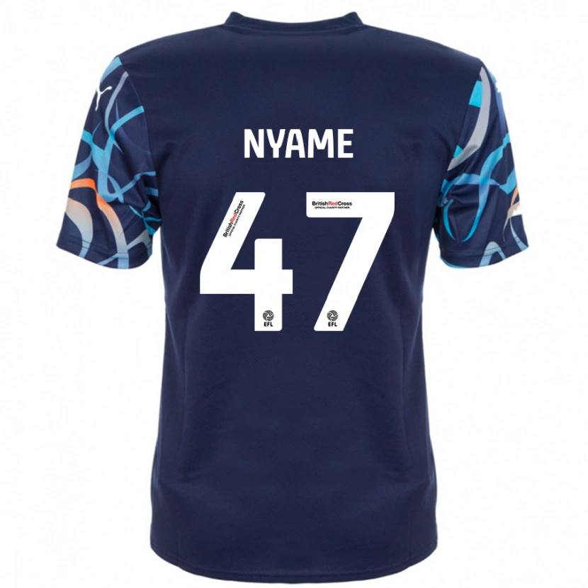 Danxen Kinderen Josh Nyame #47 Marineblauw Uitshirt Uittenue 2024/25 T-Shirt