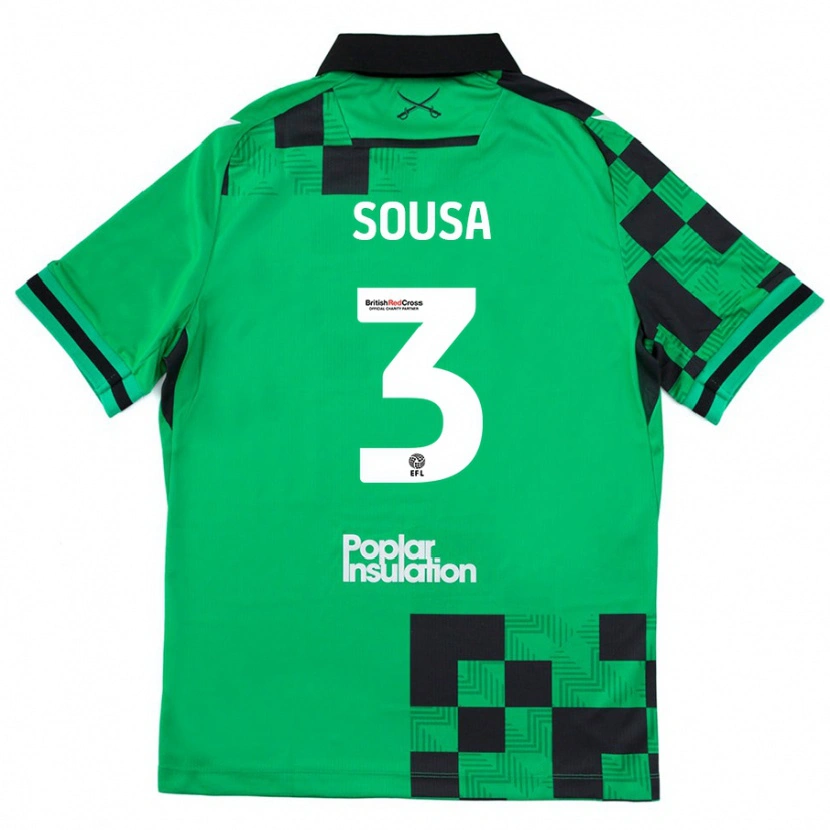 Danxen Kinderen Lino Sousa #3 Groen Zwart Uitshirt Uittenue 2024/25 T-Shirt