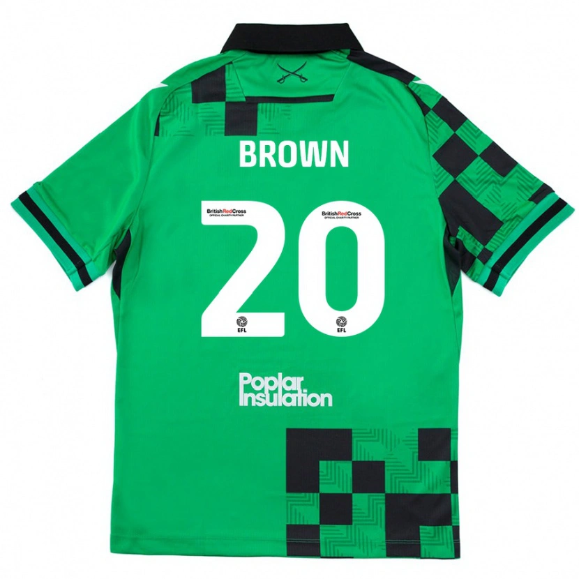 Danxen Kinderen Jevani Brown #20 Groen Zwart Uitshirt Uittenue 2024/25 T-Shirt