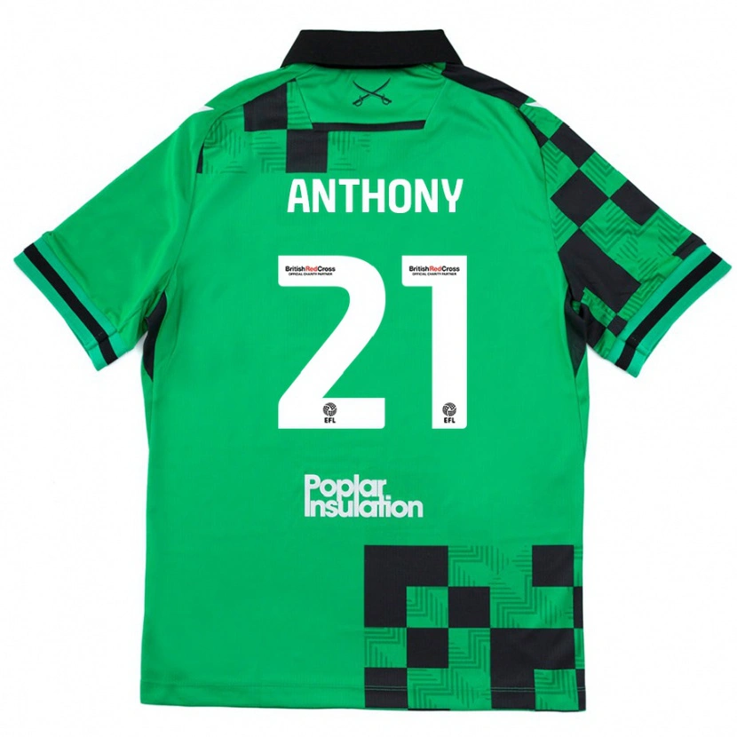 Danxen Kinderen Micah Anthony #21 Groen Zwart Uitshirt Uittenue 2024/25 T-Shirt