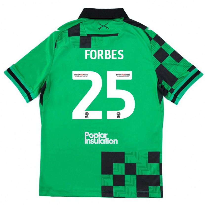 Danxen Kinderen Michael Forbes #25 Groen Zwart Uitshirt Uittenue 2024/25 T-Shirt