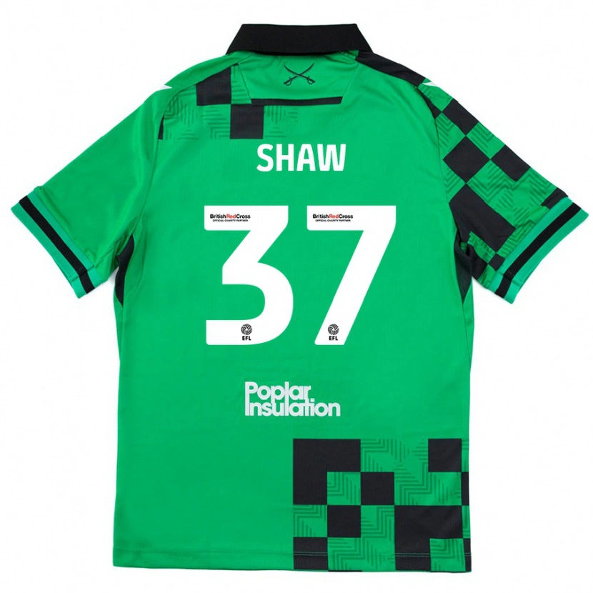 Danxen Kinderen Kofi Shaw #37 Groen Zwart Uitshirt Uittenue 2024/25 T-Shirt