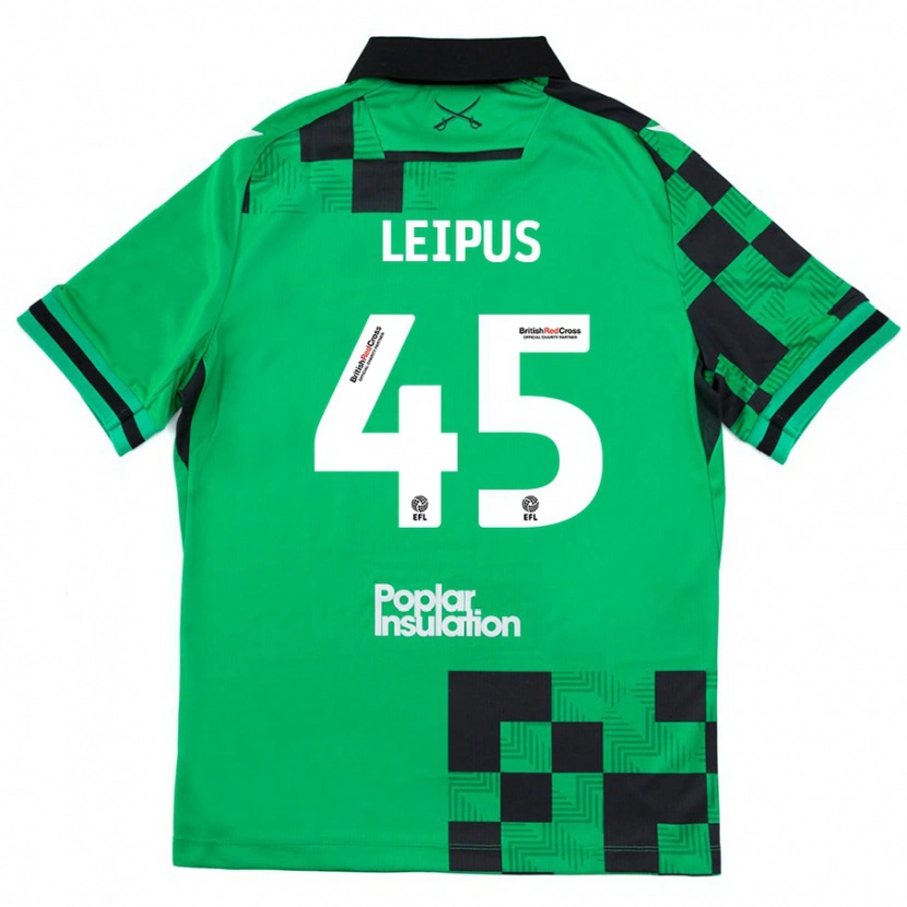 Danxen Kinderen Brooklyn Leipus #45 Groen Zwart Uitshirt Uittenue 2024/25 T-Shirt