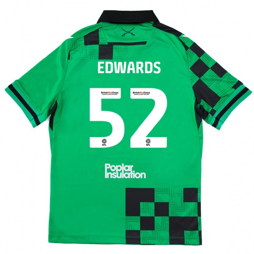 Danxen Kinderen Max Edwards #52 Groen Zwart Uitshirt Uittenue 2024/25 T-Shirt