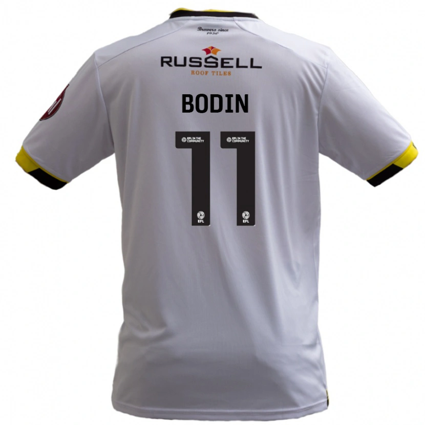 Danxen Kinderen Billy Bodin #11 Wit Uitshirt Uittenue 2024/25 T-Shirt