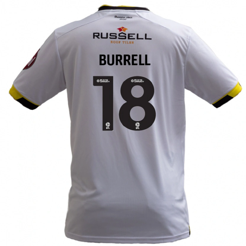 Danxen Kinderen Rumarn Burrell #18 Wit Uitshirt Uittenue 2024/25 T-Shirt