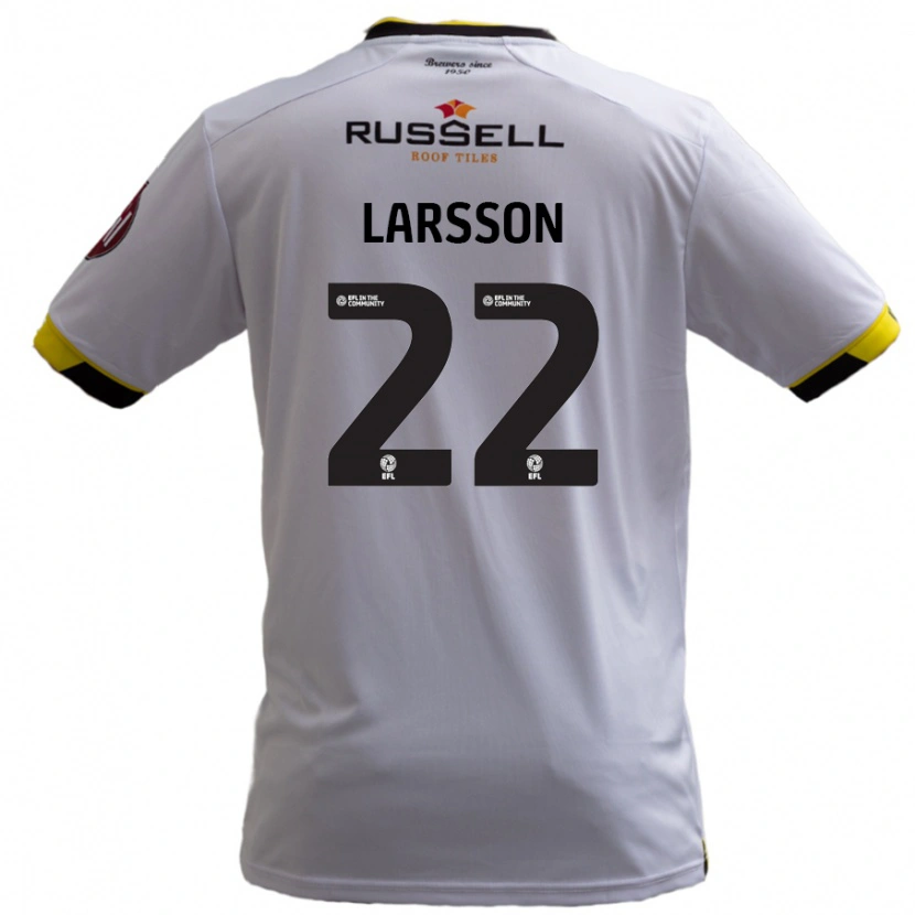 Danxen Kinderen Julian Larsson #22 Wit Uitshirt Uittenue 2024/25 T-Shirt