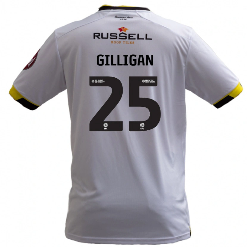 Danxen Kinderen Ciaran Gilligan #25 Wit Uitshirt Uittenue 2024/25 T-Shirt