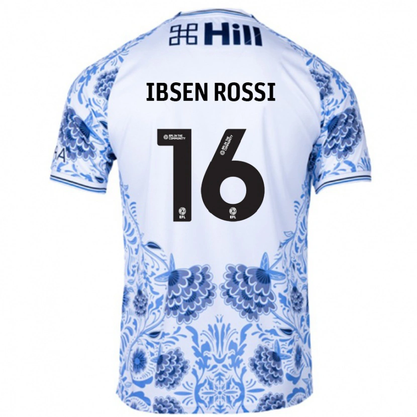 Danxen Kinderen Zeno Ibsen Rossi #16 Wit Blauw Uitshirt Uittenue 2024/25 T-Shirt