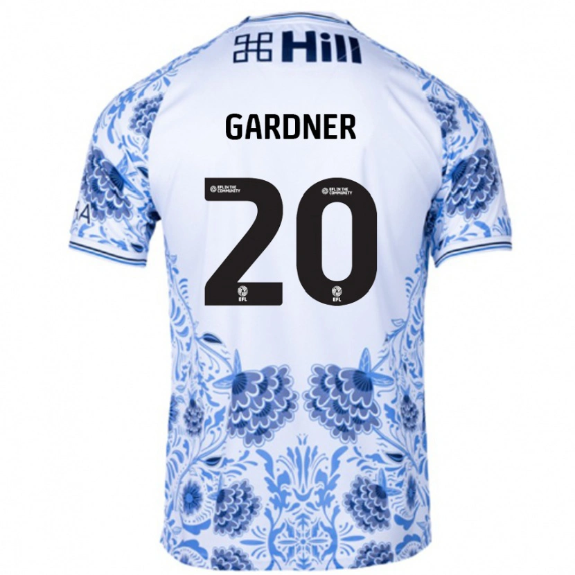 Danxen Kinderen Gary Gardner #20 Wit Blauw Uitshirt Uittenue 2024/25 T-Shirt