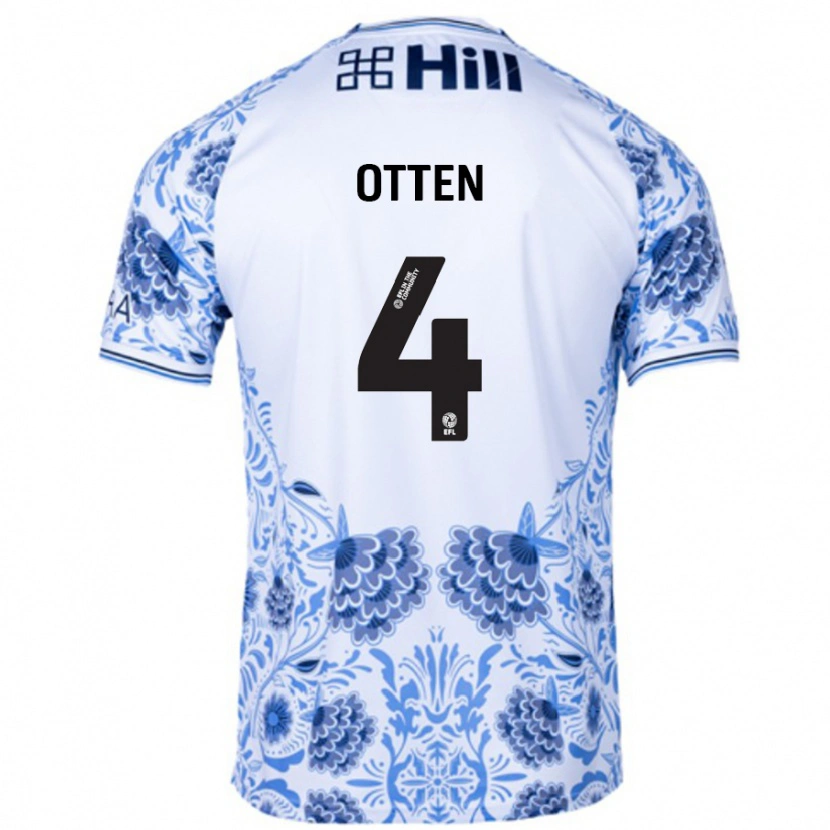 Danxen Kinderen Gisela Otten #4 Wit Blauw Uitshirt Uittenue 2024/25 T-Shirt