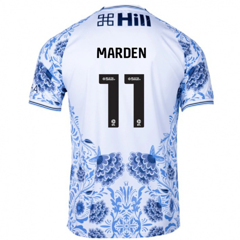 Danxen Kinderen Ella Marden #11 Wit Blauw Uitshirt Uittenue 2024/25 T-Shirt