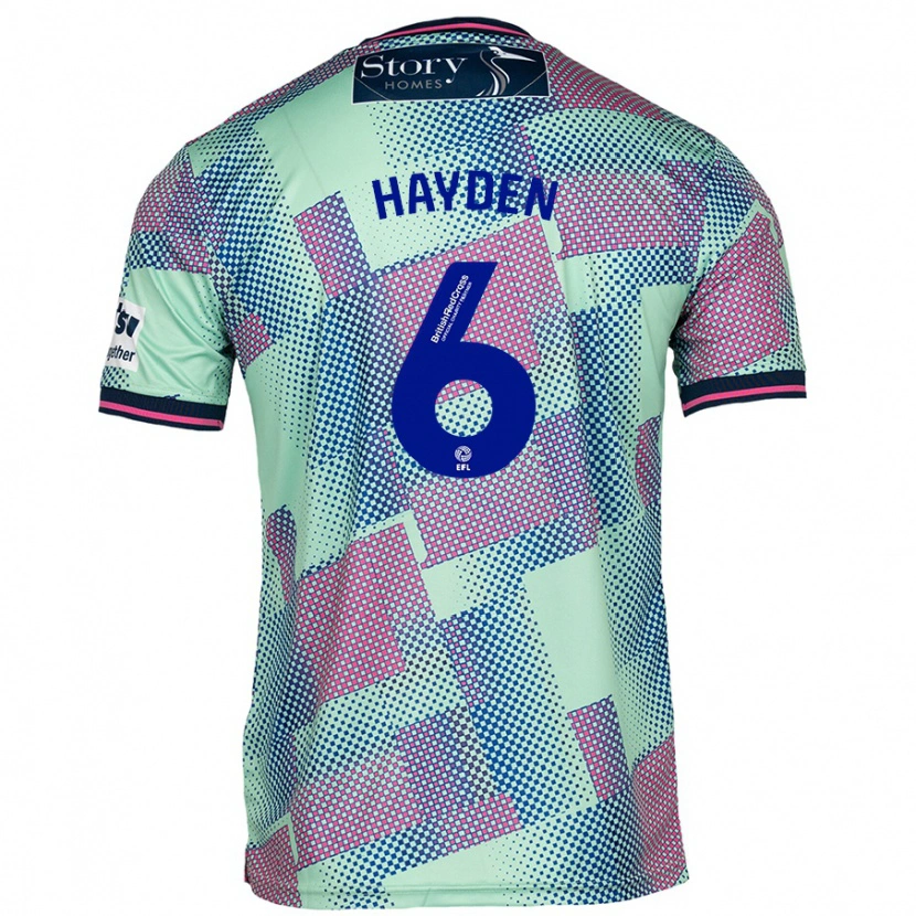 Danxen Kinderen Aaron Hayden #6 Groen Uitshirt Uittenue 2024/25 T-Shirt