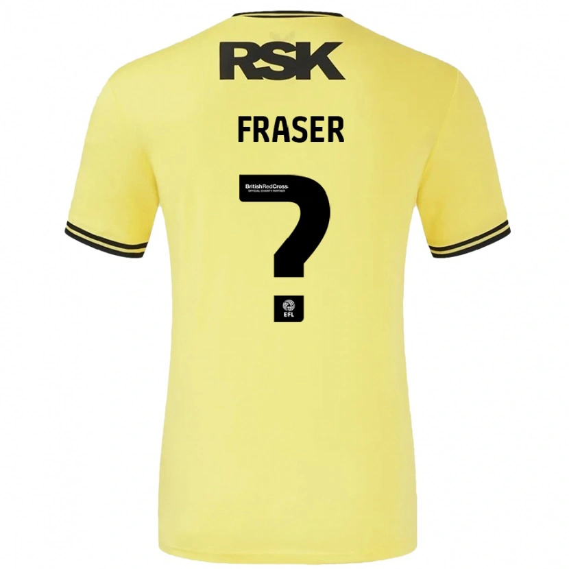 Danxen Kinderen Scott Fraser #0 Geel Zwart Uitshirt Uittenue 2024/25 T-Shirt