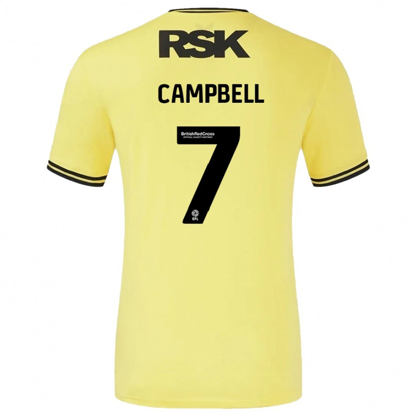 Danxen Kinderen Tyreece Campbell #7 Geel Zwart Uitshirt Uittenue 2024/25 T-Shirt