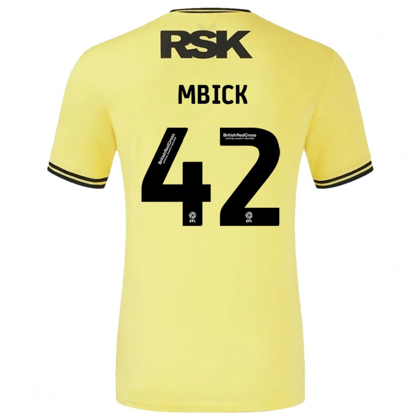 Danxen Kinderen Micah Mbick #42 Geel Zwart Uitshirt Uittenue 2024/25 T-Shirt