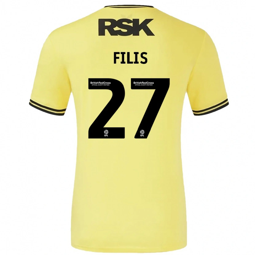 Danxen Kinderen Melisa Filis #27 Geel Zwart Uitshirt Uittenue 2024/25 T-Shirt