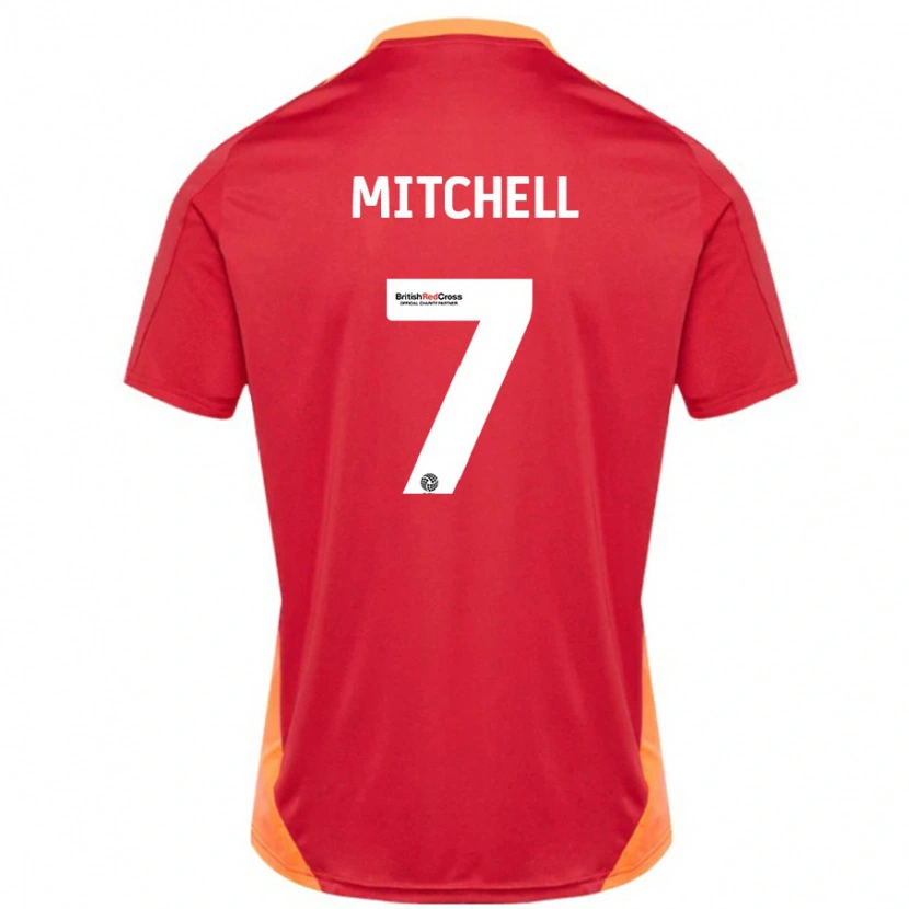 Danxen Kinderen Demetri Mitchell #7 Blauw Gebroken Wit Uitshirt Uittenue 2024/25 T-Shirt