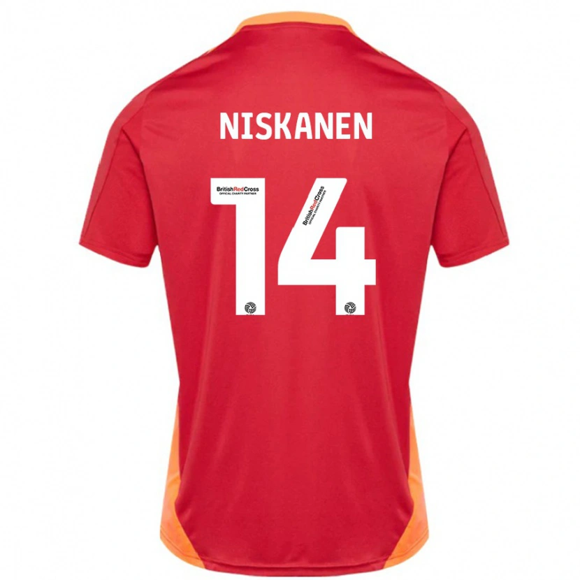 Danxen Kinderen Ilmari Niskanen #14 Blauw Gebroken Wit Uitshirt Uittenue 2024/25 T-Shirt