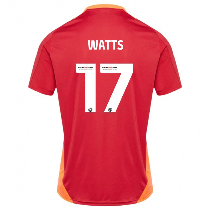 Danxen Kinderen Caleb Watts #17 Blauw Gebroken Wit Uitshirt Uittenue 2024/25 T-Shirt