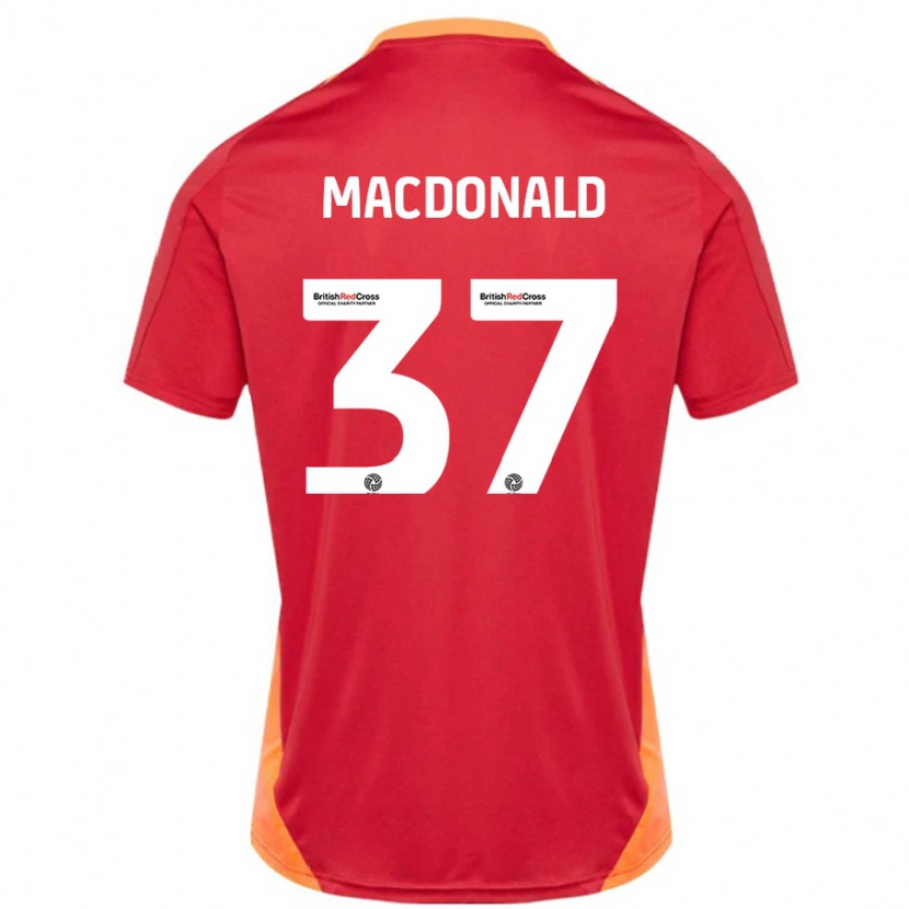 Danxen Kinderen Shaun Macdonald #37 Blauw Gebroken Wit Uitshirt Uittenue 2024/25 T-Shirt