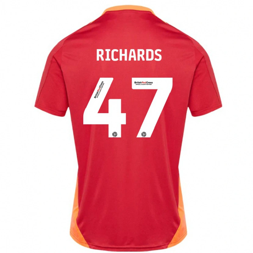 Danxen Kinderen Jake Richards #47 Blauw Gebroken Wit Uitshirt Uittenue 2024/25 T-Shirt