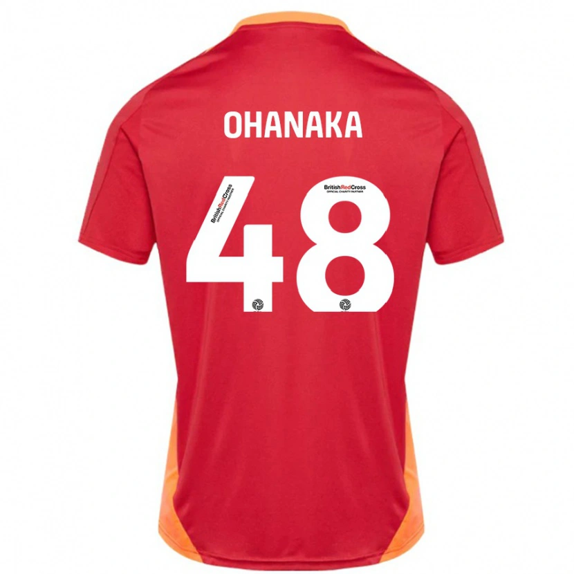 Danxen Kinderen Santino Ohanaka #48 Blauw Gebroken Wit Uitshirt Uittenue 2024/25 T-Shirt