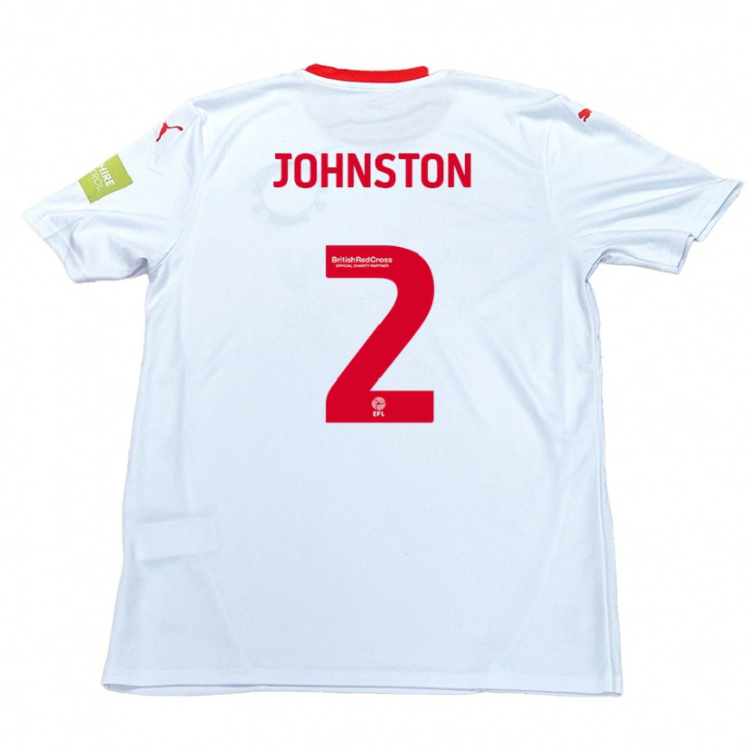 Danxen Kinderen Carl Johnston #2 Wit Uitshirt Uittenue 2024/25 T-Shirt