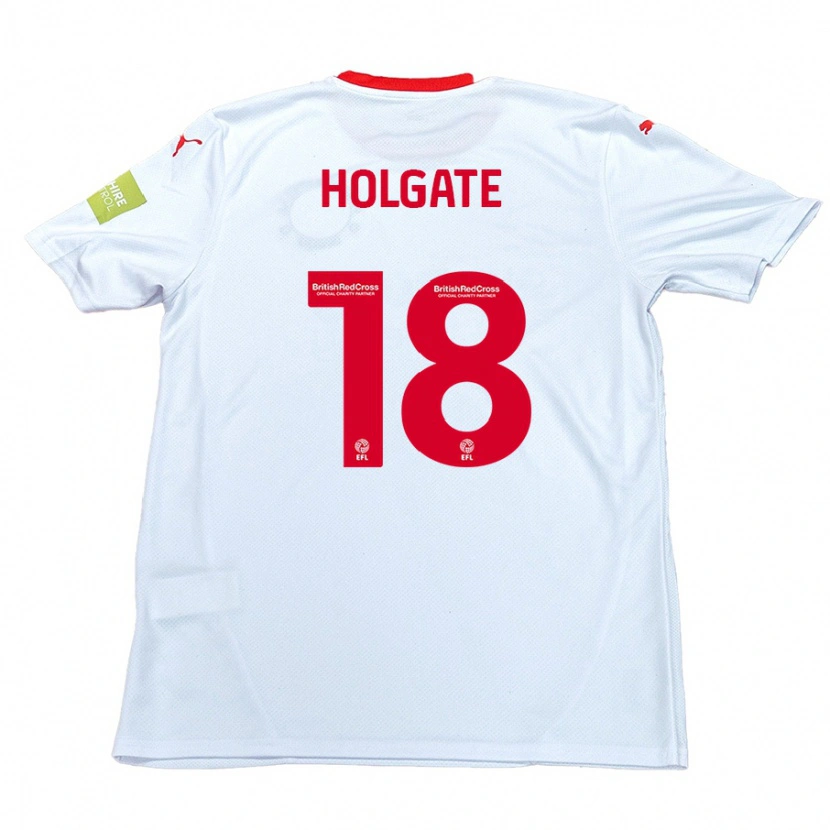 Danxen Kinderen Harrison Holgate #18 Wit Uitshirt Uittenue 2024/25 T-Shirt